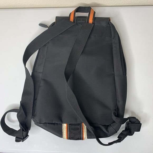 Harley Davidson Orange Black Small Backpack Bag Magnetic & Zip Fairchild Sports - Picture 2 of 7